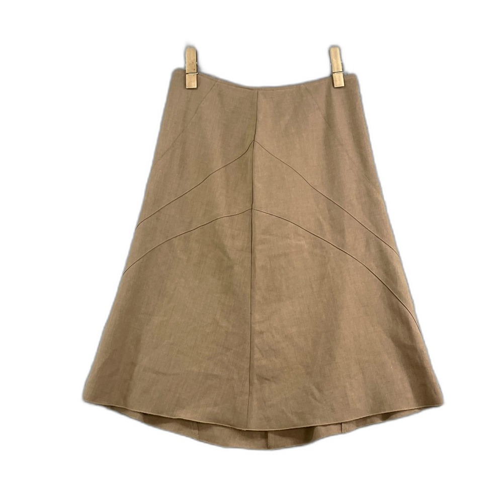 Ricki's A-Line Skirt Womens 6 Brown Stretch Back Zip Midi Casual Academia Career